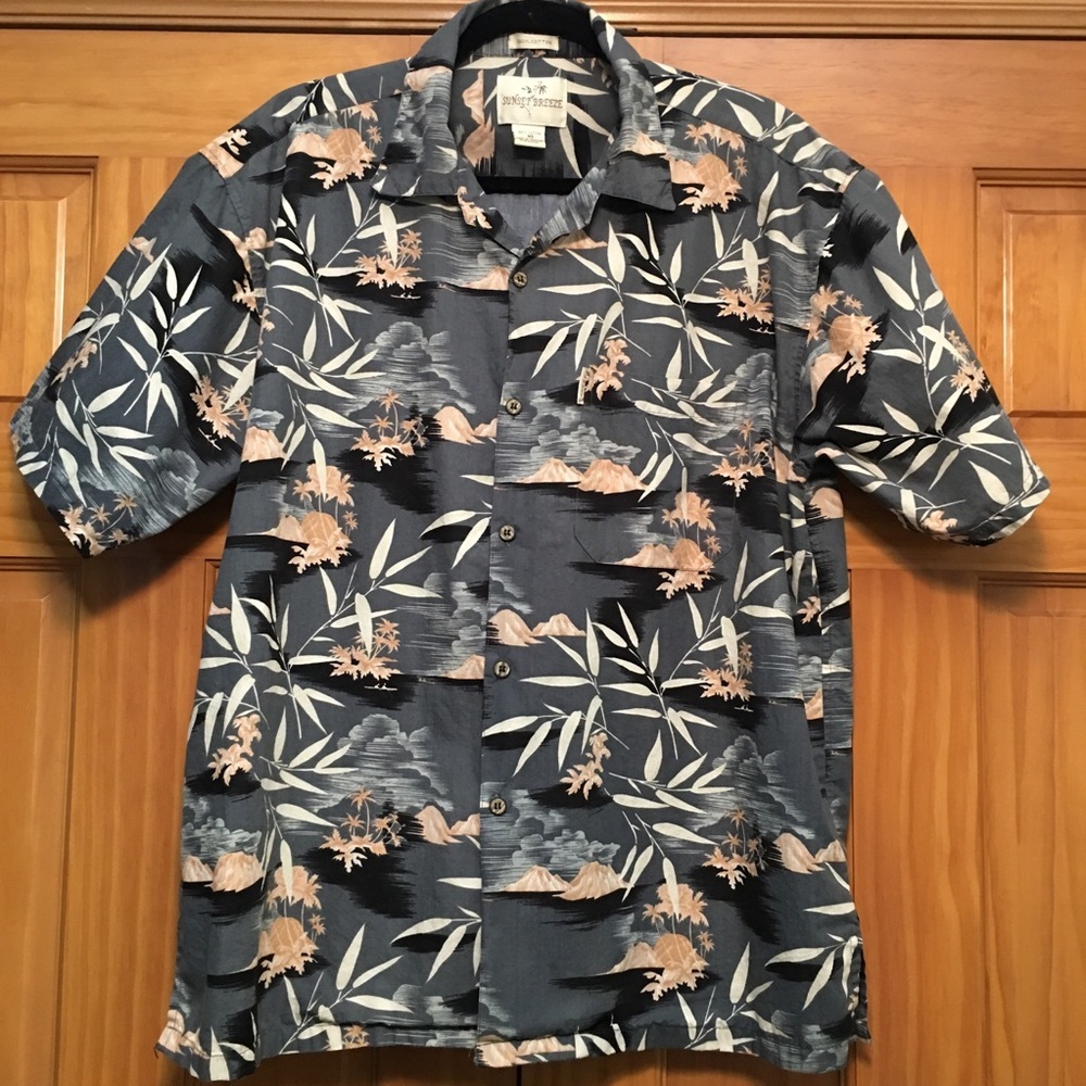 Sunset Breeze 100% Cotton Hawaiian Shirt - Size XL